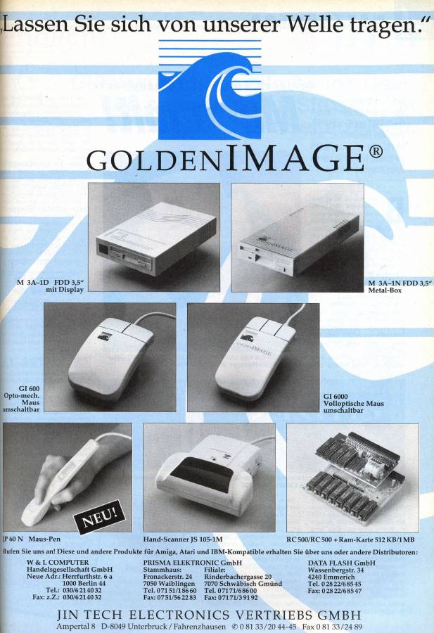 Golden Image Image Hand Scanner (JS-105-1M) - Vintage Advert - Date: 1992-10, Origin: DE