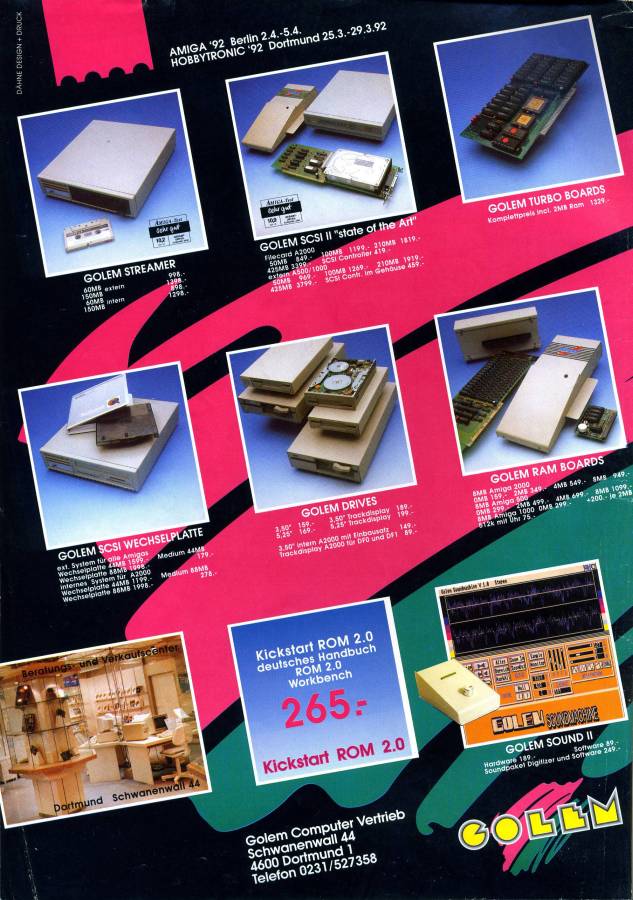Kupke Golem SCSI II (A2000) - Vintage Advert - Date: 1992-04, Origin: DE