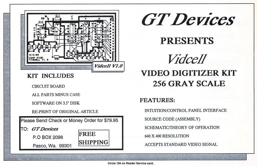 Todd Elliot / GT Devices Vidcell - Vintage Advert - Date: 1991-03, Origin: US