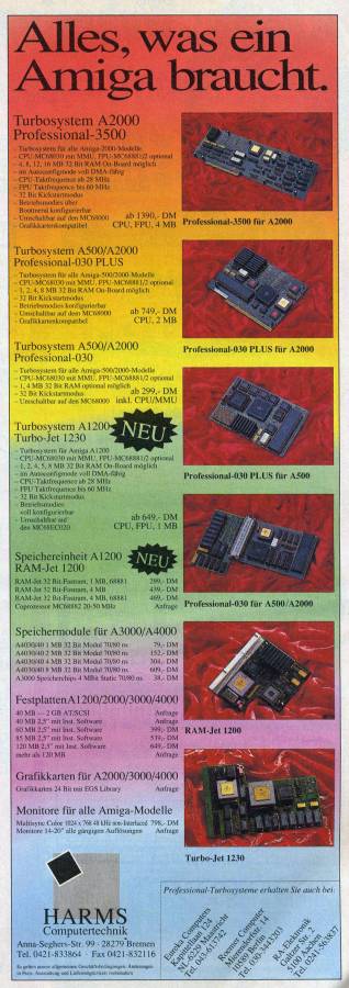 Harms Computertechnik Professional 020 / 030 - Vintage Advert - Date: 1993-09, Origin: DE