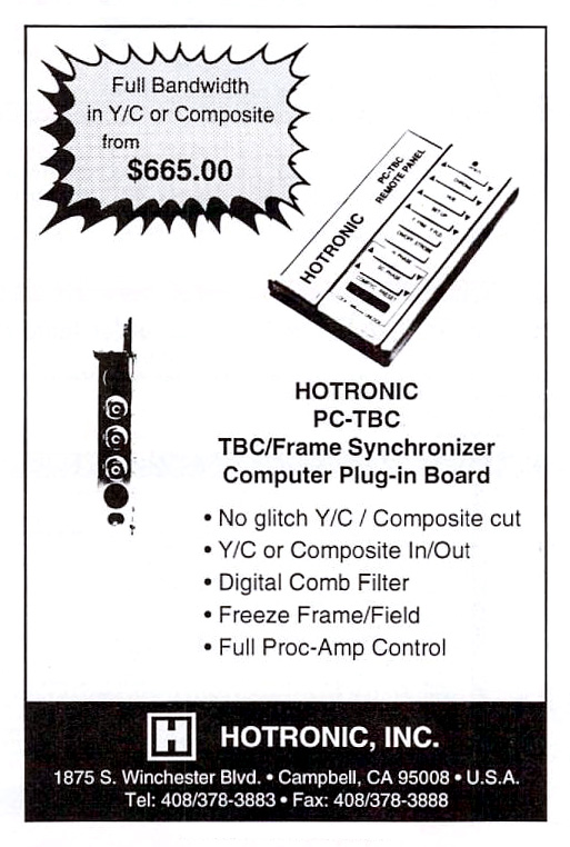 Hotronic  PC-TBC - Vintage Advert - Date: 1994-09, Origin: US