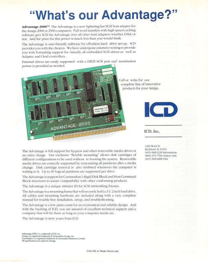ICD AdSCSI (Advantage) 2000 - Vintage Advert - Date: 1990-05, Origin: US