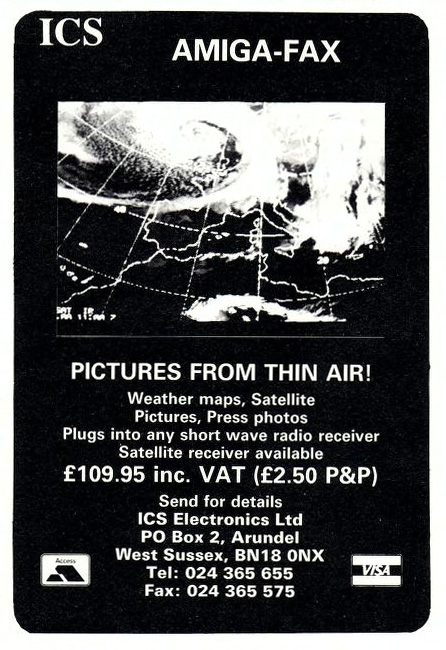 Volker Wertich / ICS Electronics Amiga-Fax - Vintage Advert - Date: 1989-03, Origin: UK