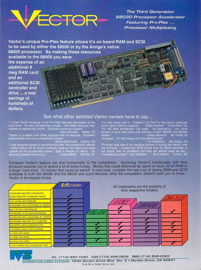 Interactive Video Systems Vector 030 - Vintage Advert - Date: 1993-03, Origin: US