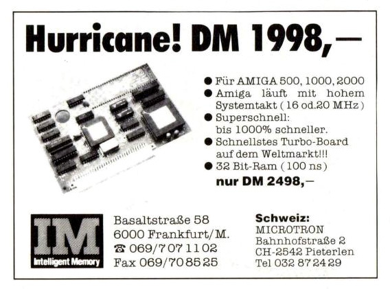 Ronin Research and Development / IMtronics Hurricane - Vintage Advert - Date: 1988-04, Origin: DE