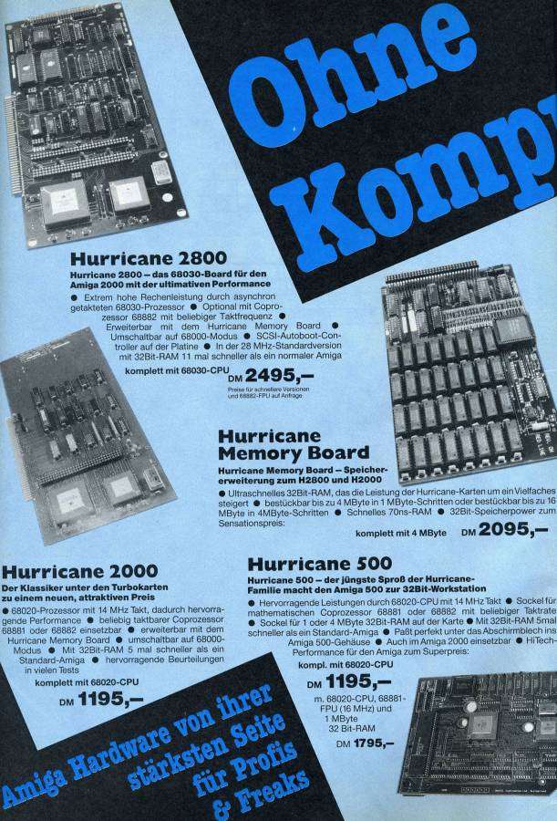 Daniel Instruments / IMtronics Hurricane 500 - Vintage Advert - Date: 1990-02, Origin: DE