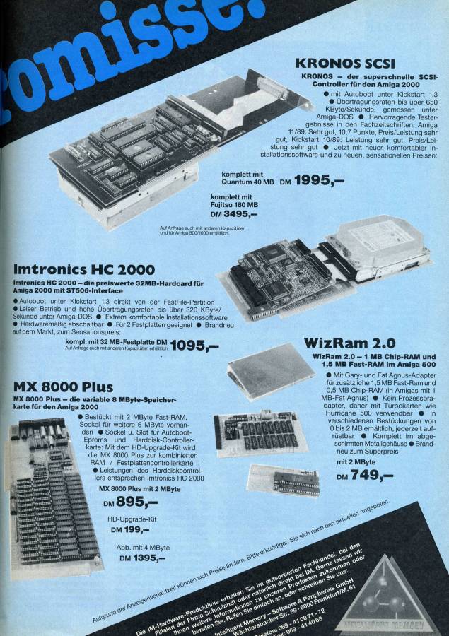 Intelligent Memory MX 8000 Plus - Vintage Advert - Date: 1990-02, Origin: DE