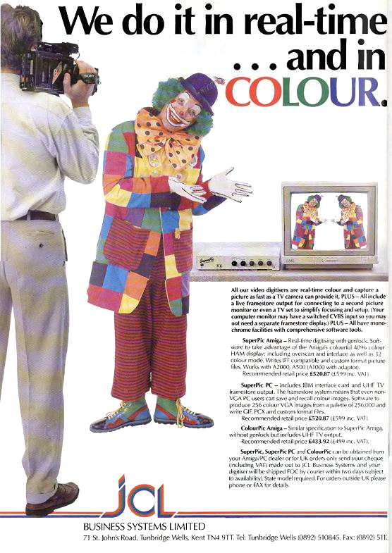 JCL Business Systems ColourPic - Vintage Advert - Date: 1989-12, Origin: GB