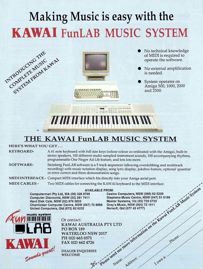 Kawai FunLAB - Zeitgen&ouml;ssische Werbung - Datum: 1991-02, Herkunft: AU