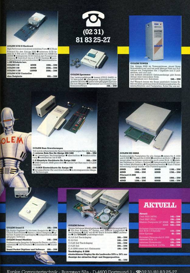 Kupke Golem RAM Box (A500) - Vintage Advert - Date: 1989-12, Origin: DE