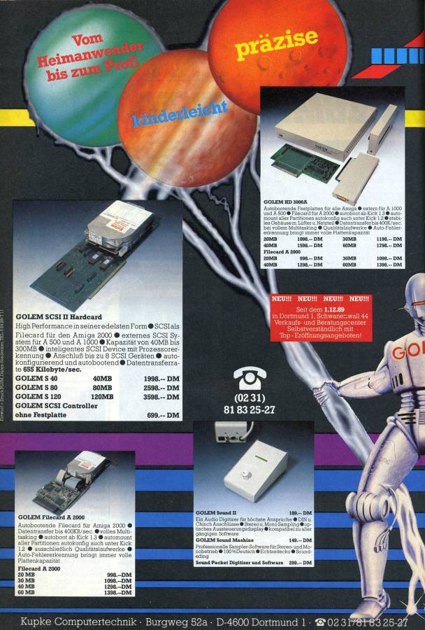 Kupke Golem RAM Box (A500) - Vintage Advert - Date: 1990-01, Origin: DE
