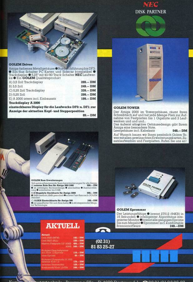 Kupke Golem SCSI II (A2000) - Vintage Advert - Date: 1990-01, Origin: DE