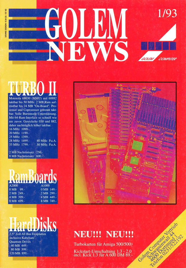 Kupke Golem SCSI II (A2000) - Vintage Advert - Date: 1993-01, Origin: DE