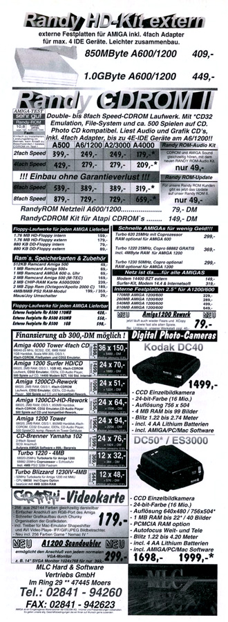 MLC Randy-ROM II - Zeitgen&ouml;ssische Werbung - Datum: 1996-04, Herkunft: DE