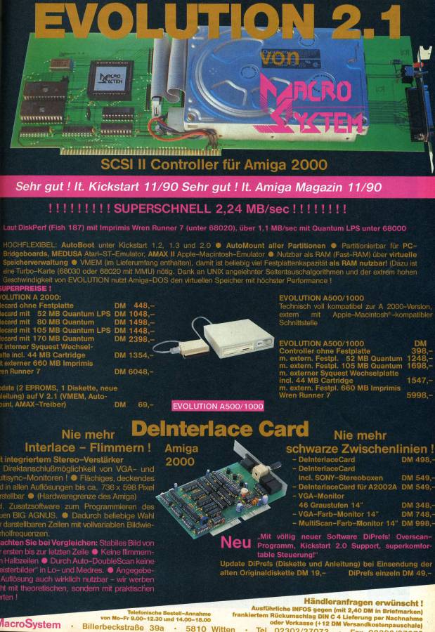 MacroSystem DeInterlaceCard - Vintage Advert - Date: 1991-06, Origin: DE