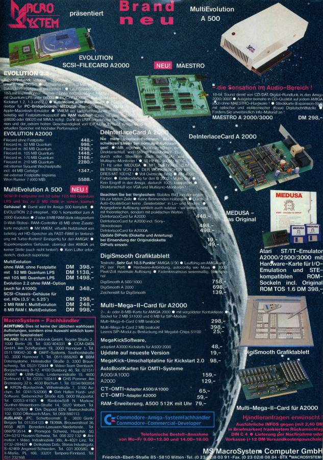 MacroSystem / Off Limits Multi Evolution 500 - Vintage Ad (Datum: 1991-12, Herkunft: DE)