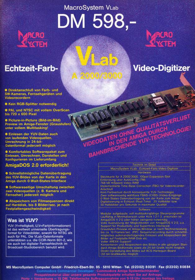 MacroSystem V-Lab - Vintage Advert - Date: 1992-02, Origin: DE