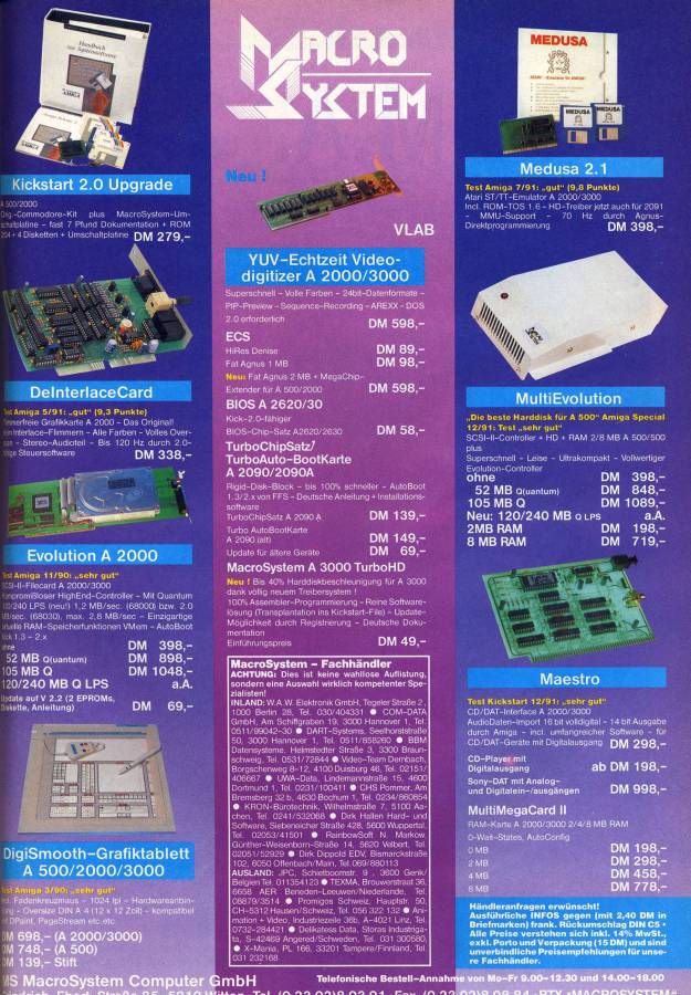 MacroSystem DeInterlaceCard - Vintage Advert - Date: 1992-05, Origin: DE