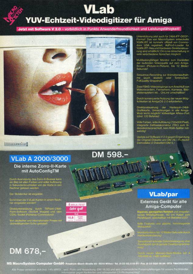 MacroSystem V-Lab/Par Y/C - Vintage Advert - Date: 1992-09, Origin: DE