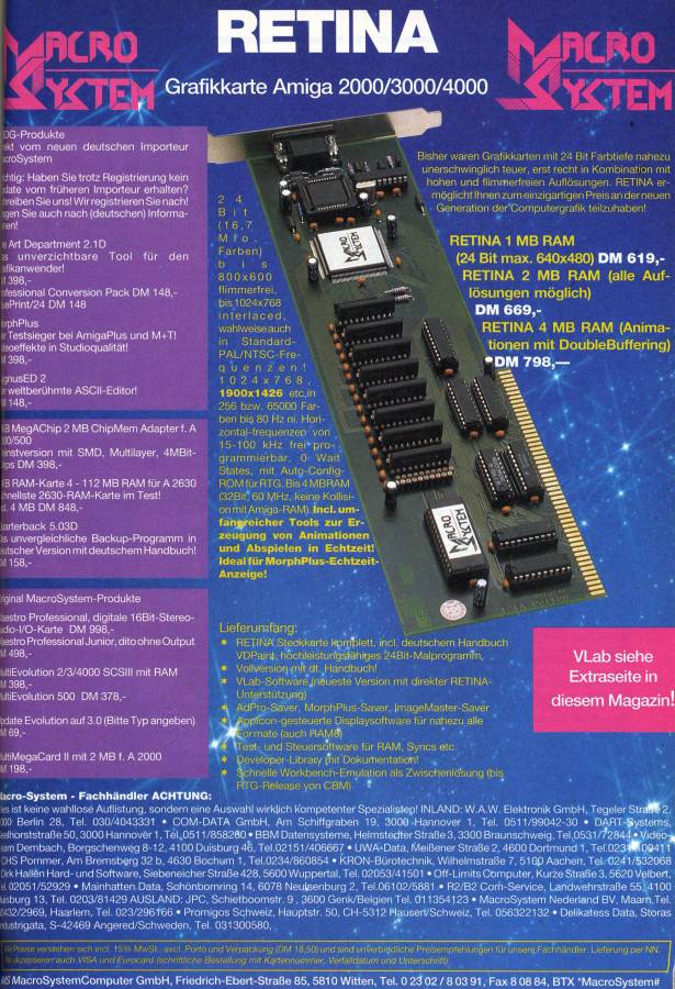 MacroSystem Retina - Vintage Advert - Date: 1993-02, Origin: DE