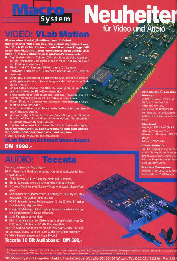 MacroSystem Toccata - Vintage Advert - Date: 1993-12, Origin: DE