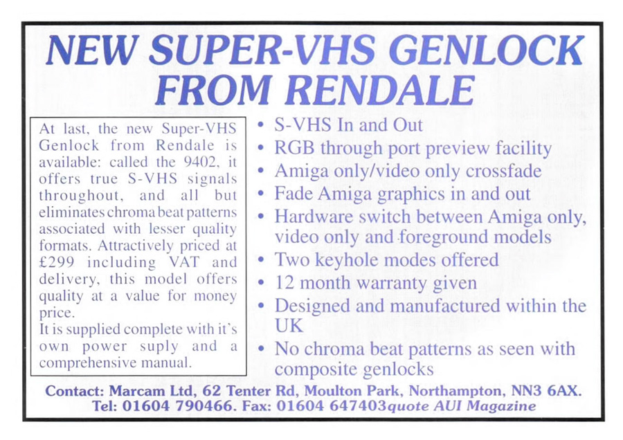 Marcam Rendale Super 9402 - Zeitgen&ouml;ssische Werbung - Datum: 1995-01, Herkunft: GB