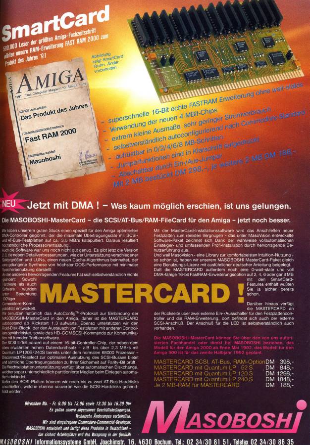 Masoboshi MasterCard (MC-302 & MC-702) - Vintage Advert - Date: 1992-06, Origin: DE