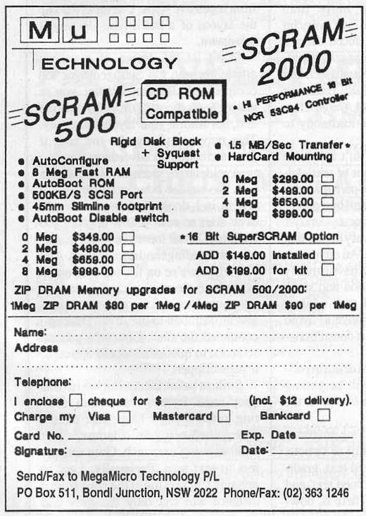 Norman Jackson / MegaMicro SCRAM 2000 - Vintage Ad (Datum: 1991-12, Herkunft: AU)
