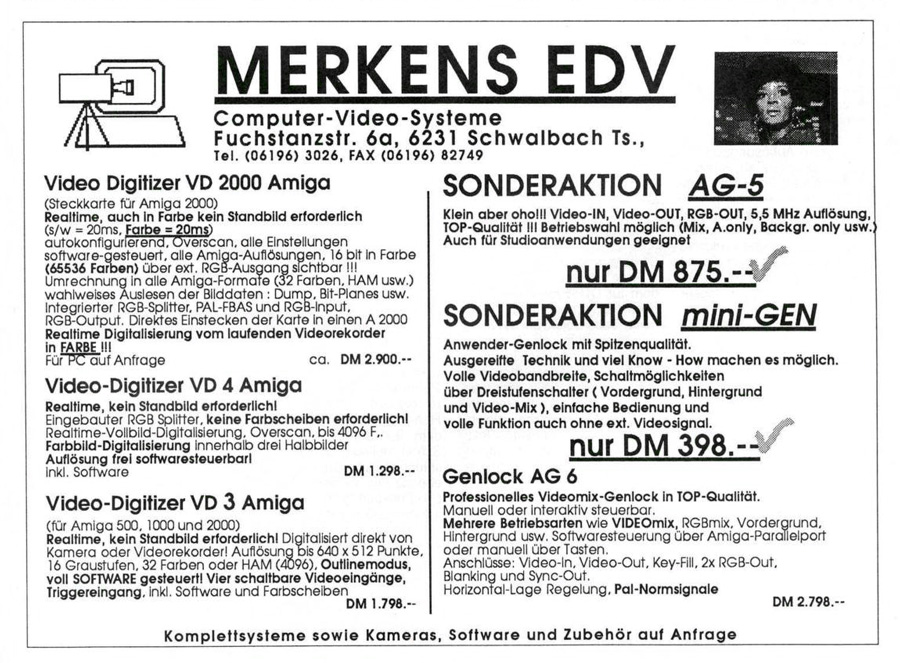 Merkens EDV VD-2000 - Zeitgen&ouml;ssische Werbung - Datum: 1989-07, Herkunft: DE