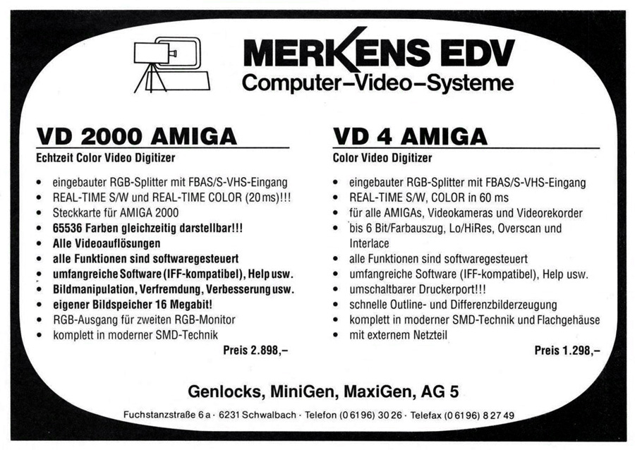 Merkens EDV VD-2000 - Zeitgen&ouml;ssische Werbung - Datum: 1989-12, Herkunft: DE