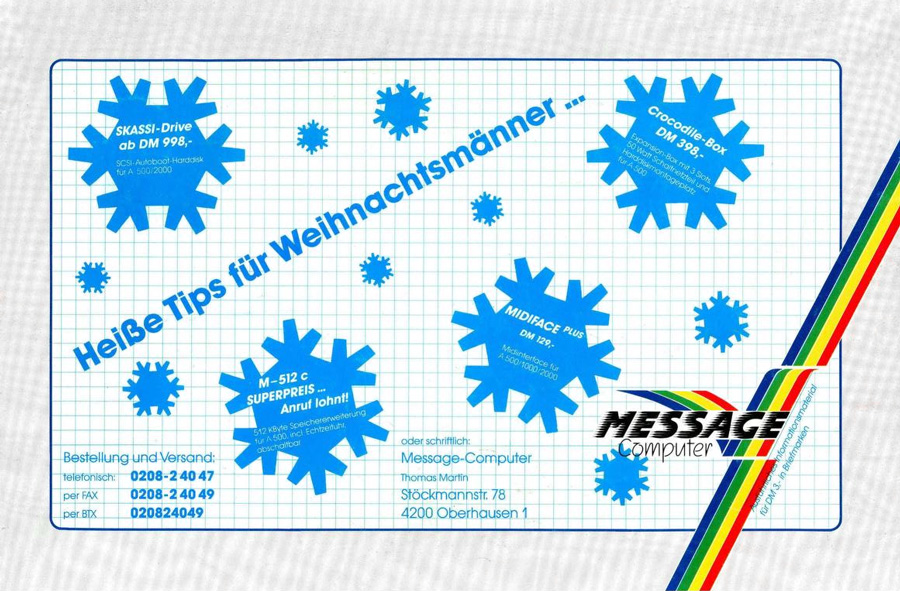 Message Computer Midiface - Zeitgen&ouml;ssische Werbung - Datum: 1990-01, Herkunft: DE