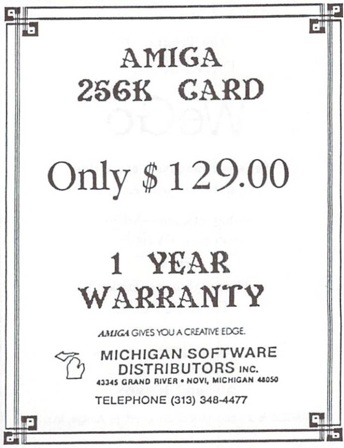 Michigan Software 256k - Vintage Advert - Date: 1986-04, Origin: US
