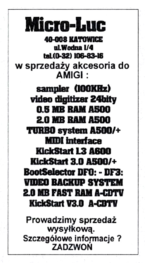 Micro-Luc CDTV RAM - Vintage Advert - Date: 1996-07, Origin: PL