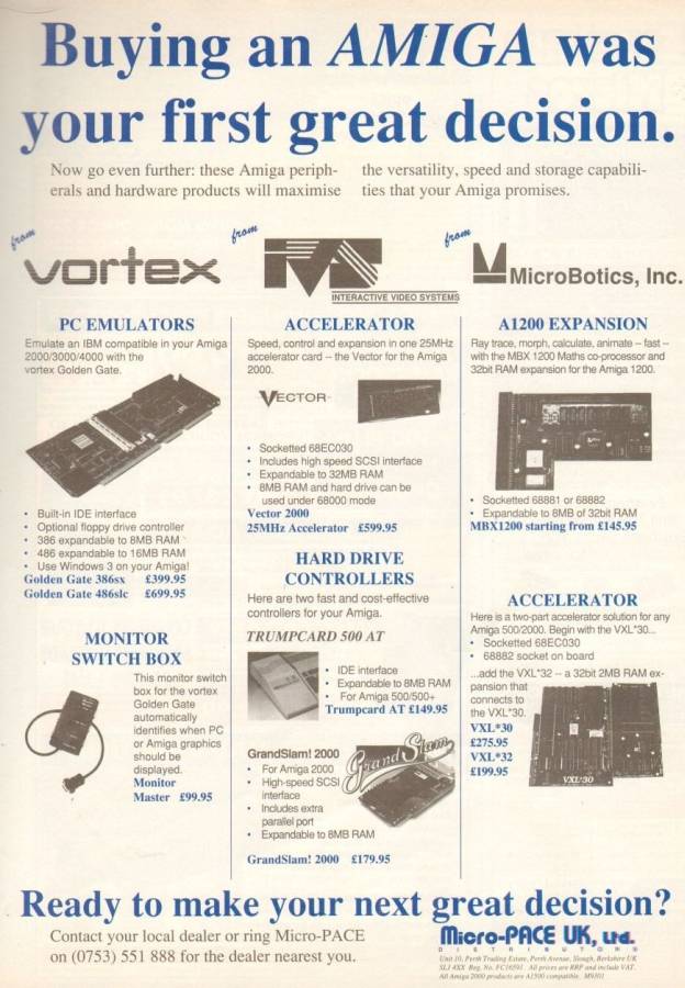 Vortex Golden Gate 386SX & 486SLC & 486SLC2 - Vintage Advert - Date: 1993-02, Origin: GB