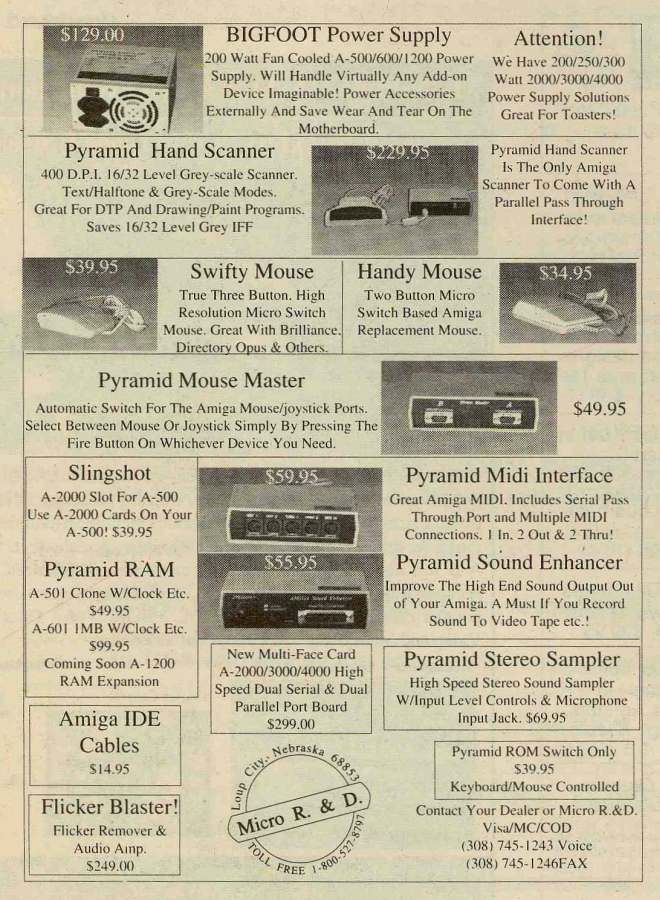 Micro R&D Pyramid RAM A600 - Vintage Advert - Date: 1993-04, Origin: US