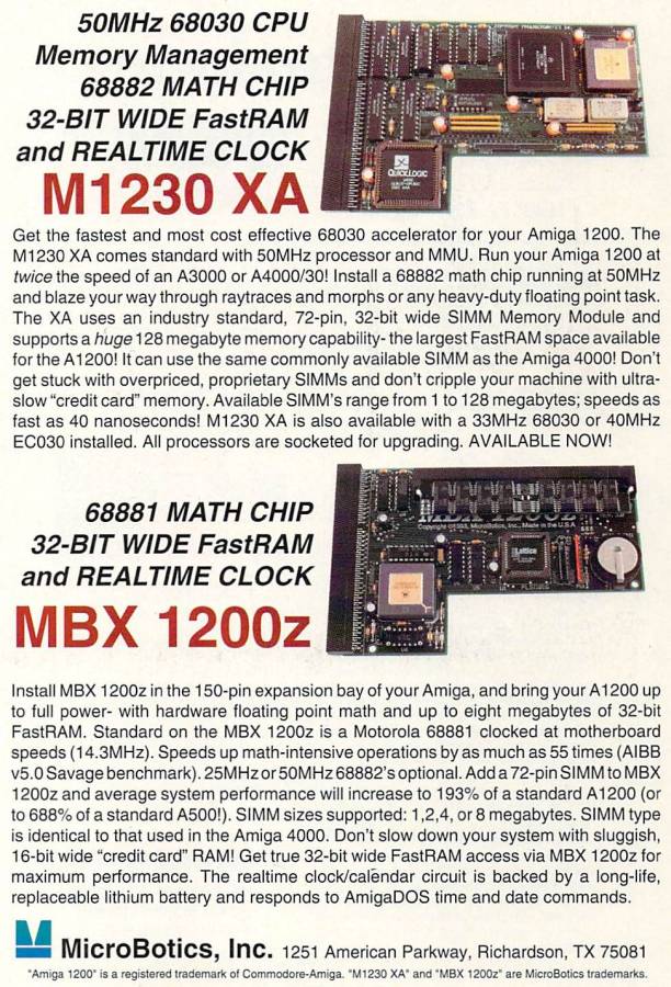 Microbotics / Paravision MBX 1230 XA / M1230 XA - Vintage Advert - Date: 1993-06, Origin: US