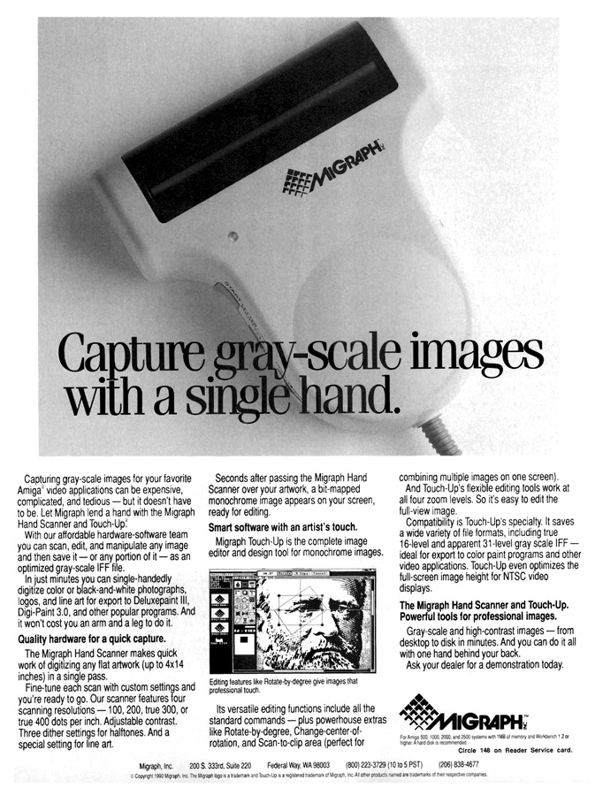 Migraph Hand Scanner - Vintage Advert - Date: 1990-07, Origin: US