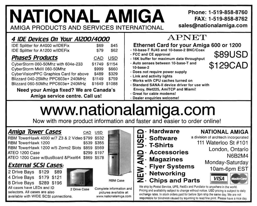 National Amiga APNet - Vintage Advert - Date: 1999-01, Origin: US