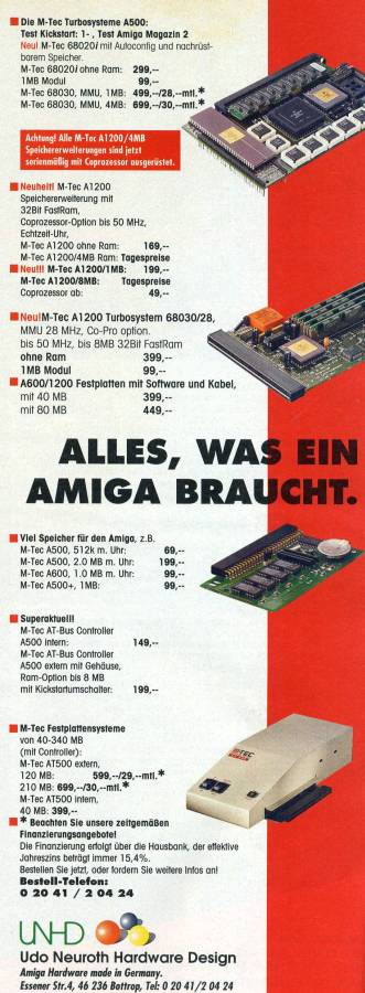 M-Tec 68020i - Vintage Advert - Date: 1993-11, Origin: DE