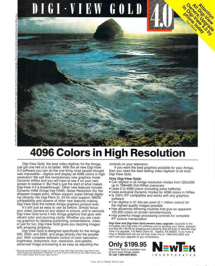 NewTek DigiView Gold - Vintage Advert - Date: 1989-12, Origin: US