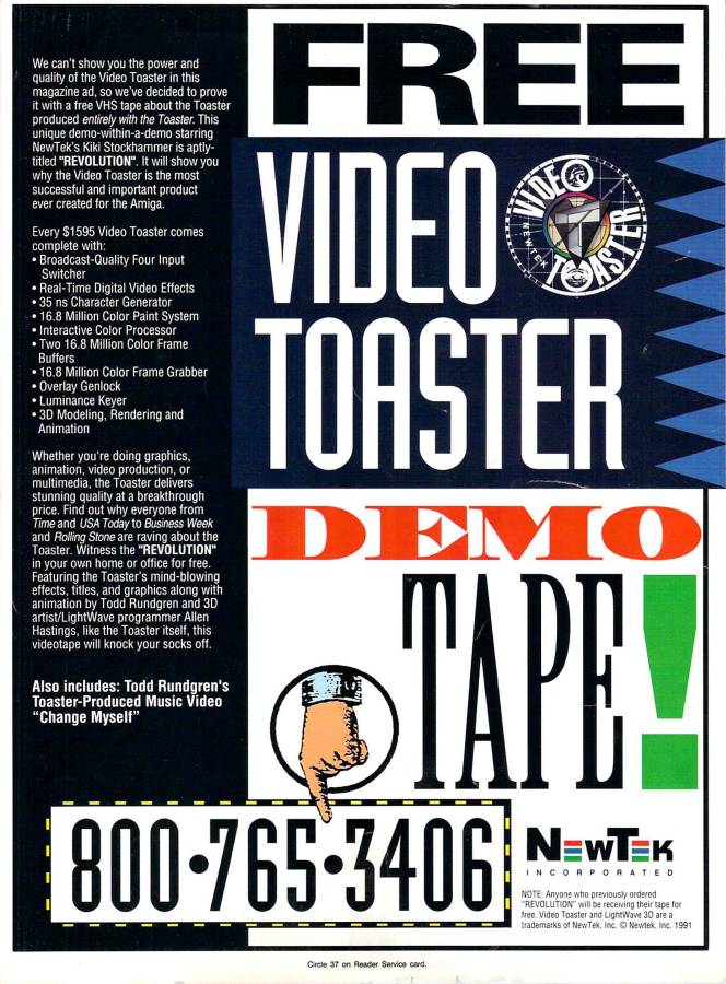 NewTek Video Toaster - Vintage Advert - Date: 1991-11, Origin: US