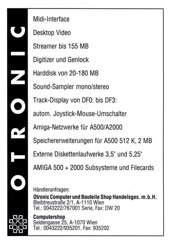 Otronic OSSI 500 - Zeitgen&ouml;ssische Werbung - Datum: 1990-05, Herkunft: DE