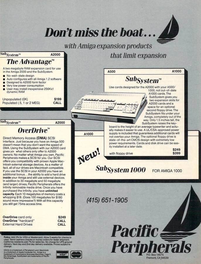 Pacific Peripherals The Advantage - Vintage Advert - Date: 1988-01, Origin: US