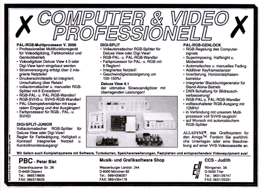 Peter Biet Computerdesign Digisplitt Junior - Vintage Advert - Date: 1990-05, Origin: DE