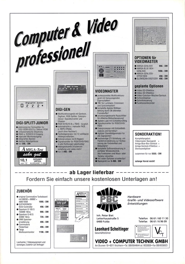 CEL M&uuml;hlenhoff VideoMaster - Vintage Advert - Date: 1991-10, Origin: DE