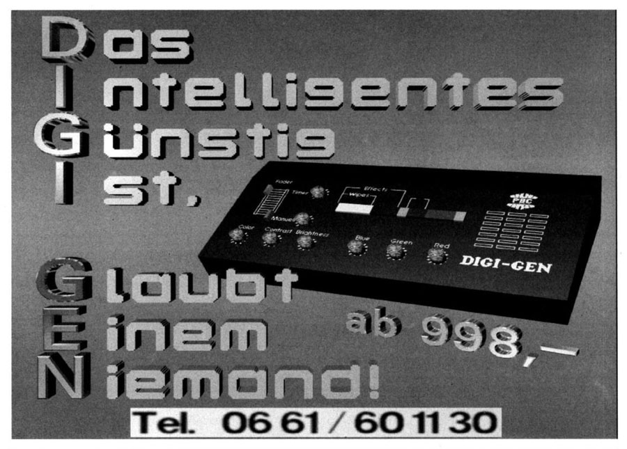 Peter Biet Computerdesign Digi-Gen - Vintage Advert - Date: 1992-01, Origin: DE