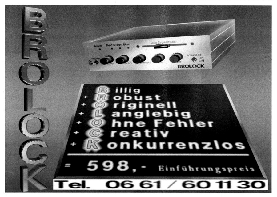 Peter Biet Computerdesign Brolock / Brolock Professional - Zeitgen&ouml;ssische Werbung - Datum: 1992-01, Herkunft: DE