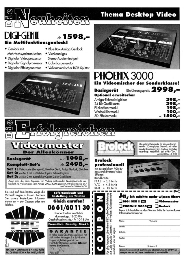 Peter Biet Computerdesign Digi-Gen II - Vintage Advert - Date: 1993-05, Origin: DE