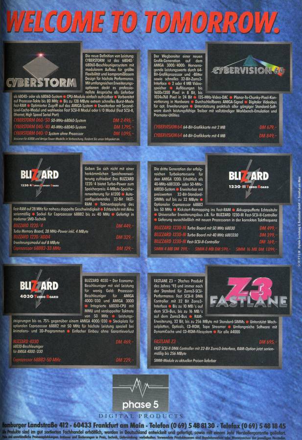 Phase 5 Digital Products Blizzard 1230 III - Vintage Advert - Date: 1995-04, Origin: DE