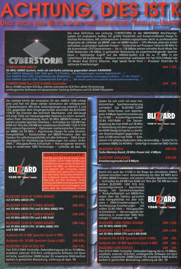 Phase 5 Digital Products Blizzard 1240 ERC & 1260 - Vintage Ad (Datum: 1995-08, Herkunft: DE)